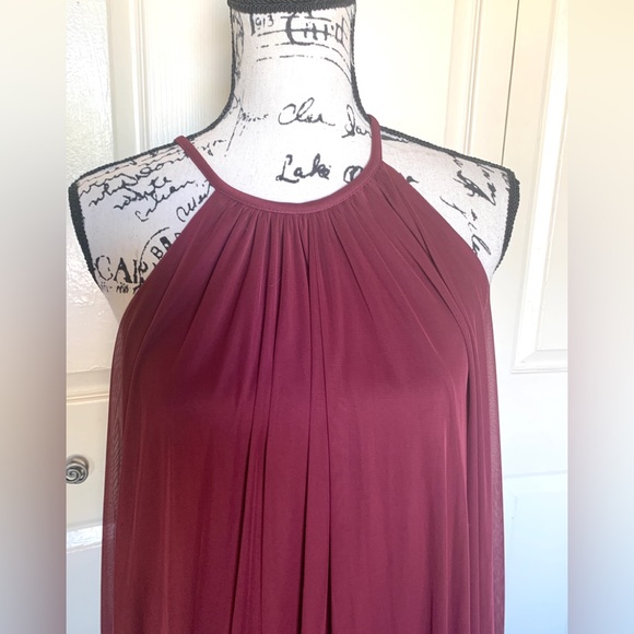 David’s Bridal Wine Grecian Style Bridesmaids Formal Dress - Picture 3 of 9